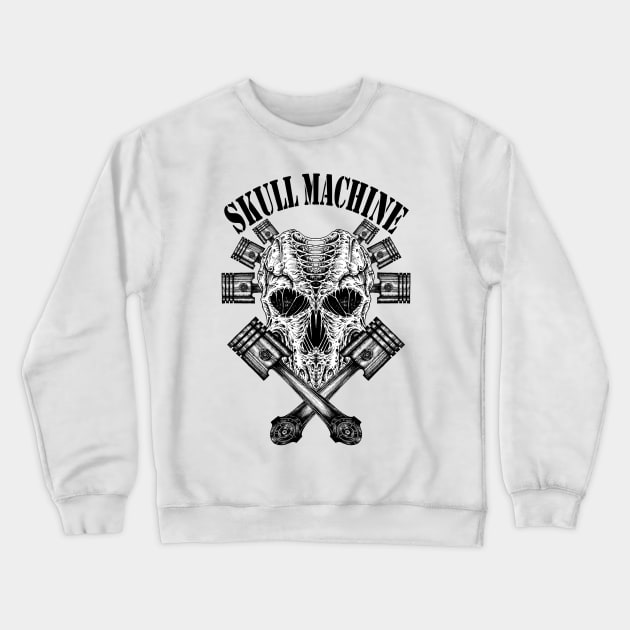 Skull Machine Crewneck Sweatshirt by HornArt